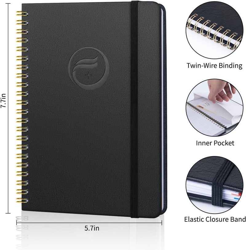 Blugool Address Book with Alphabetical Tabs-Address and Password Book for Seniors - Hardcover Spiral Bound Phone Book- Record Contacts, Website Login Passwords, Special Days -5.7" x 7.7", Black - Image 3